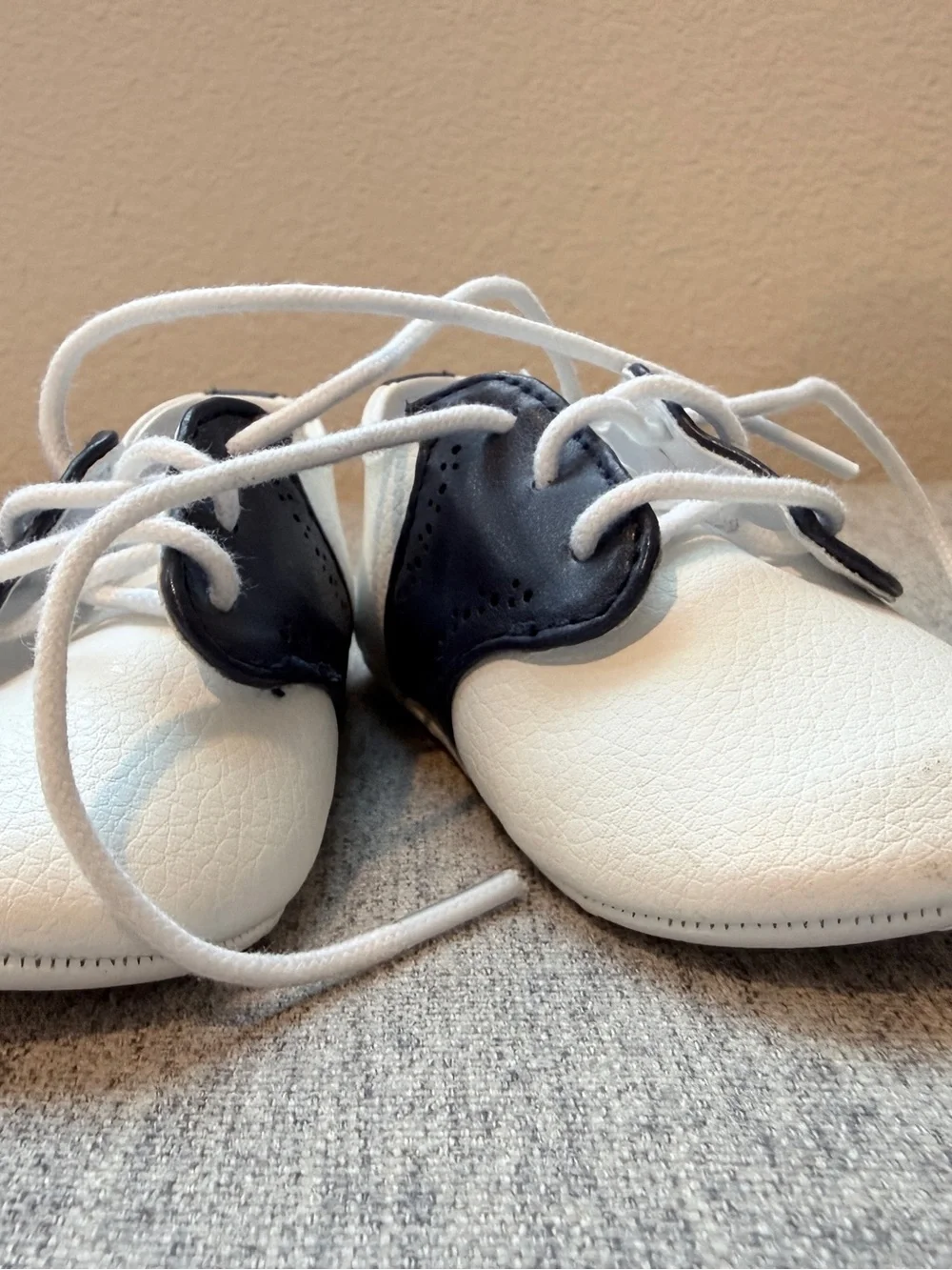Janie & Jack Infant Saddle Crib Shoes 12-18M Navy White Country Club Preppy Baby